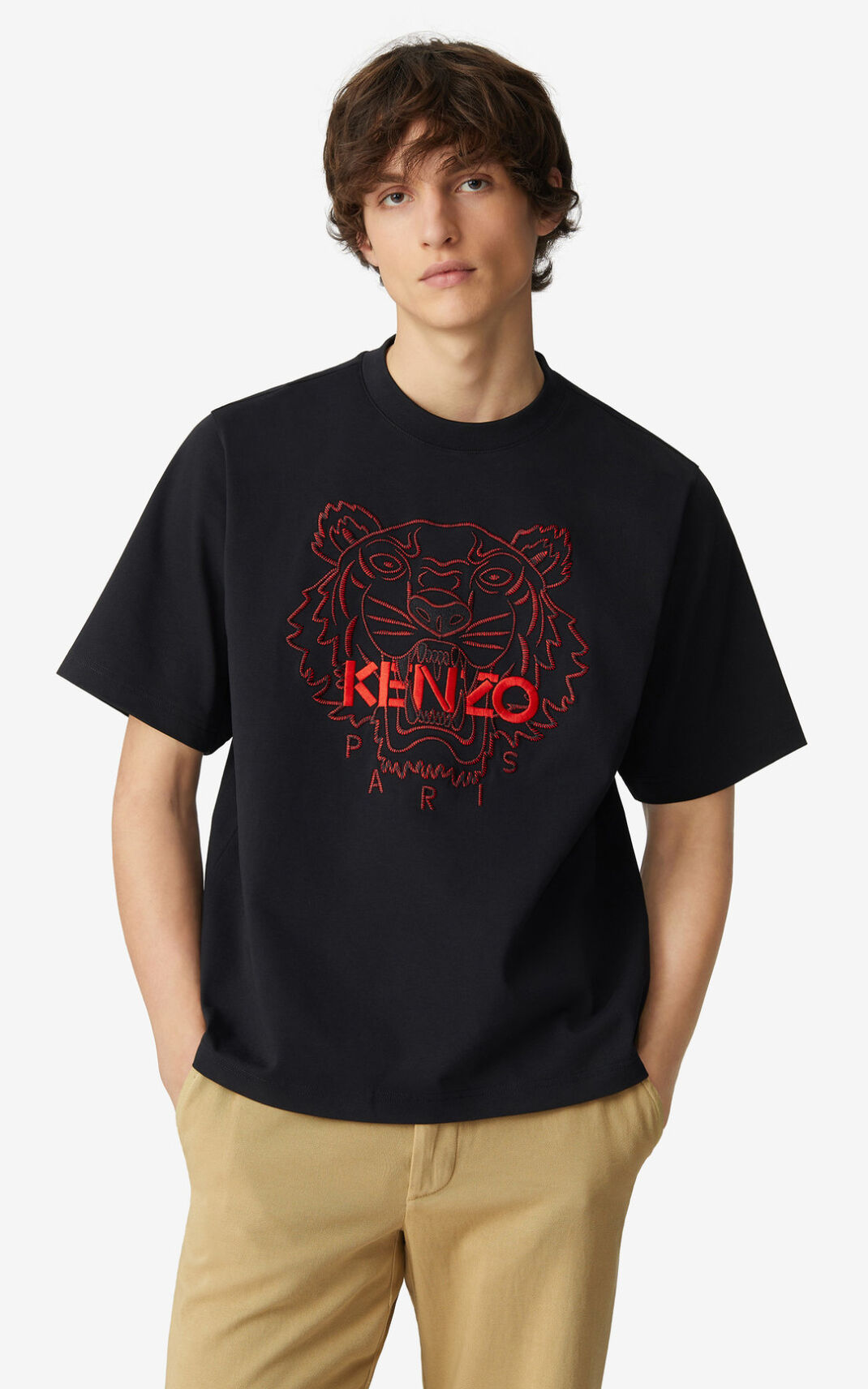 Kenzo 虎 loose fitting Tシャツ メンズ 黒 - JZAEOC963